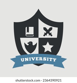 School university symbol vector design