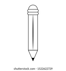school utensil, pencil icon over white background, vector illustration