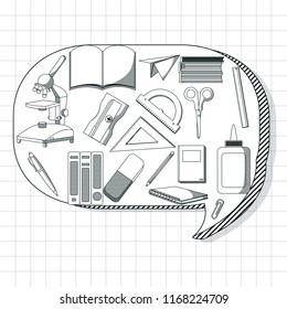 School utensils cartoons