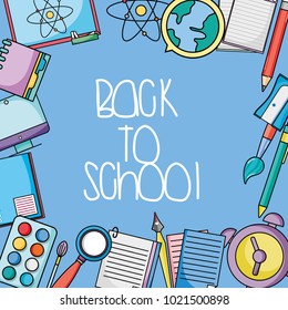 school utensils design to back class background
