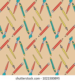 school utensils to wrating and paint background