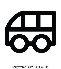School Van Bold Line Vector Icon