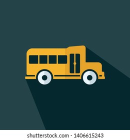 School van icon vector isolated - Flat bus icon vector