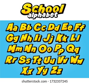 School vector alphabet. Letters for students