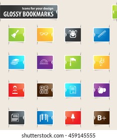 School vector bookmark icons for your design