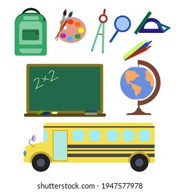 School vector clipart elements set vector 