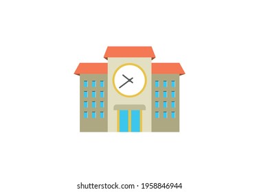 School vector flat icon. Isolated School Building emoji illustration