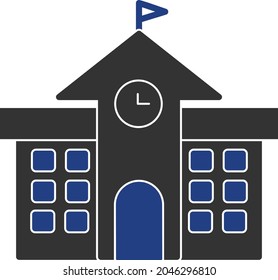 Diseño de iconos de dos colores para el vector escolar
