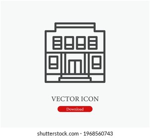 School vector icon. Editable stroke. Symbol in Line Art Style for Design, Presentation, Website or Apps Elements. Pixel vector graphics - Vector