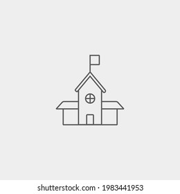 Signo de ilustración de icono del vector de escuela