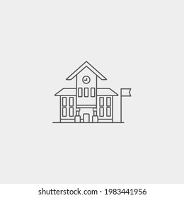 Signo de ilustración de icono del vector de escuela