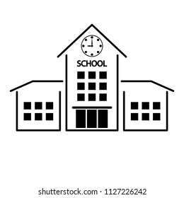 School vector icon, isolated building on white background