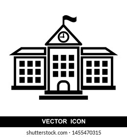 School vector icon, isolated building on white background