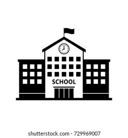 School vector icon, isolated building on white background