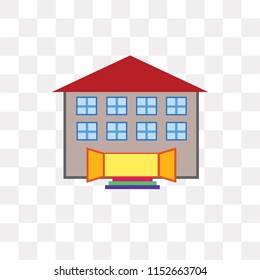 School vector icon isolated on transparent background, School logo concept