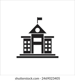 Plantilla de línea de ícono de Vector escolar