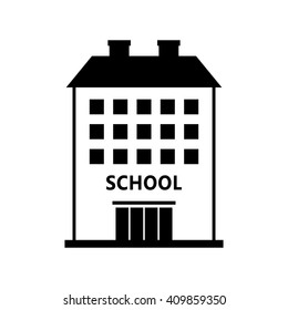School vector icon on white background, isolated building