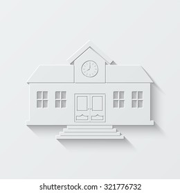 school vector icon - paper illustration
