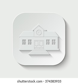 school vector icon - paper illustration