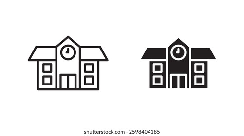 School vector icon set in black color.