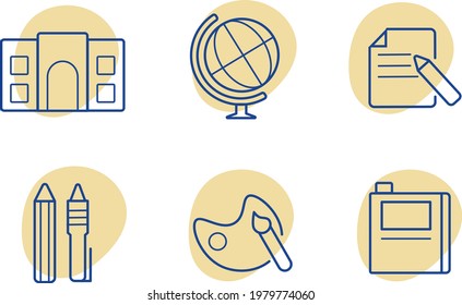 School vector icon set. Education stuff symbols. Icons for websites, apps, and more