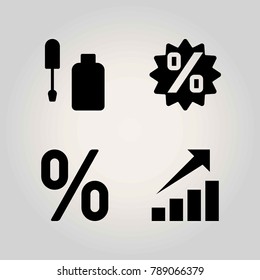 School vector icon set. profits, persentage and corrector