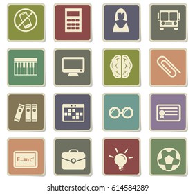 school vector icons for user interface design
