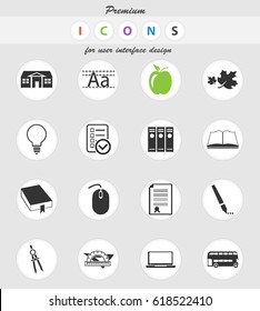 school vector icons for user interface design