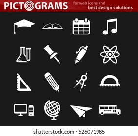 school vector icons for user interface design