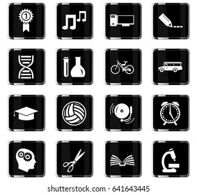 school vector icons for user interface design