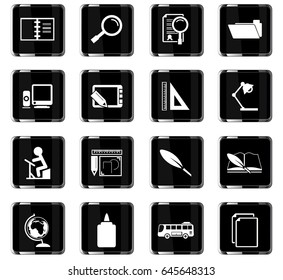 school vector icons for user interface design