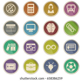 school vector icons for user interface design