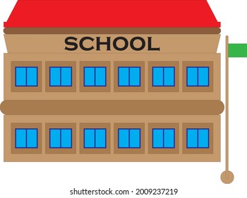 School vector illustration. Construction and Immersion concept icon isolated white. Flat design style suitable for web homepage, banner, sticker, background