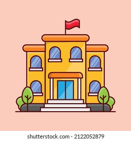ilustración del vector escolar aislada en un fondo transparente. iconos planos de línea vectorial para concepto o gráficos web.