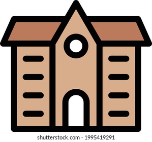 icono de color de línea de vector de escuela