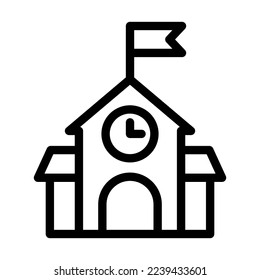 Diseño de icono de línea de vector de escuela