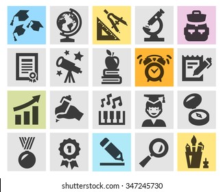 school vector logo design template. education or study icons