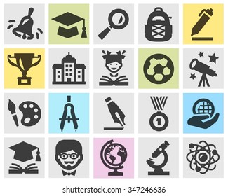 school vector logo design template. education or learning icons