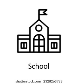 Ilustración de diseño de iconos del contorno del vector escolar. Símbolo de educación sobre archivo EPS 10 de fondo blanco