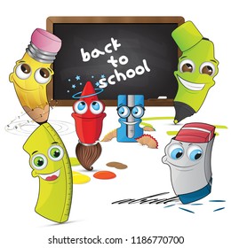 School Vector Poster Design Funny School Stock Vector (Royalty Free ...