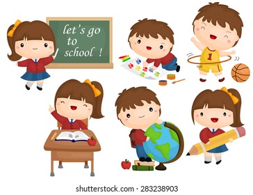 school vector set