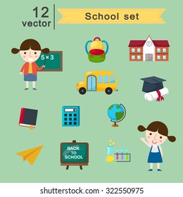 school vector set