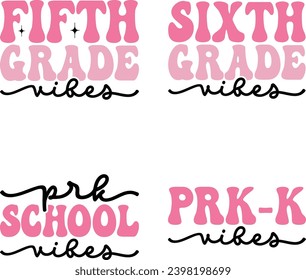 school vibes retro design bundle and digital download