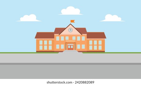 school view sight vector background image illustration