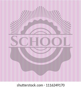 School vintage pink emblem