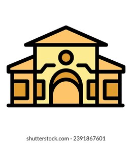 School violence icon outline vector. Bully abuse. Kid problem color flat