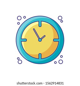 School Wall Clock Detail Style Icon Vector Illustration Design