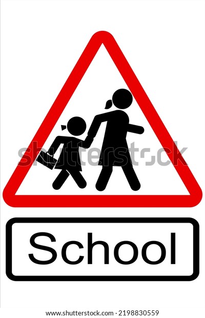 school\
warning sign. School Label Design Elements\
Vector