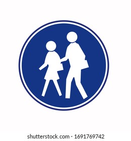 School Warning Sign,Vector Illustration, Isolate On White Background Label.