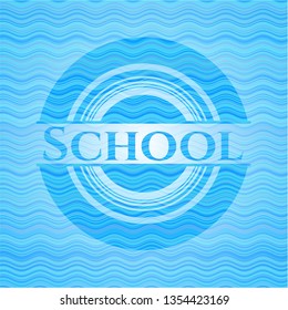 School water concept style emblem.